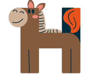 animals with alphabet h